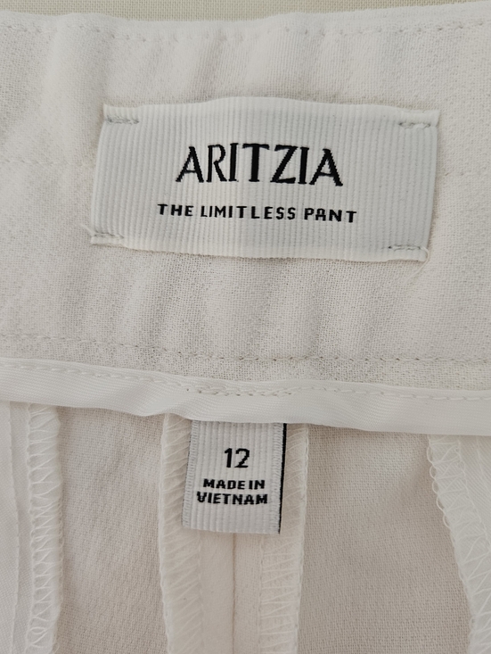 Aritzia The Limitless Pant Crepette Wide Leg High Rise Light Birch Size 12 - Picture 8 of 8